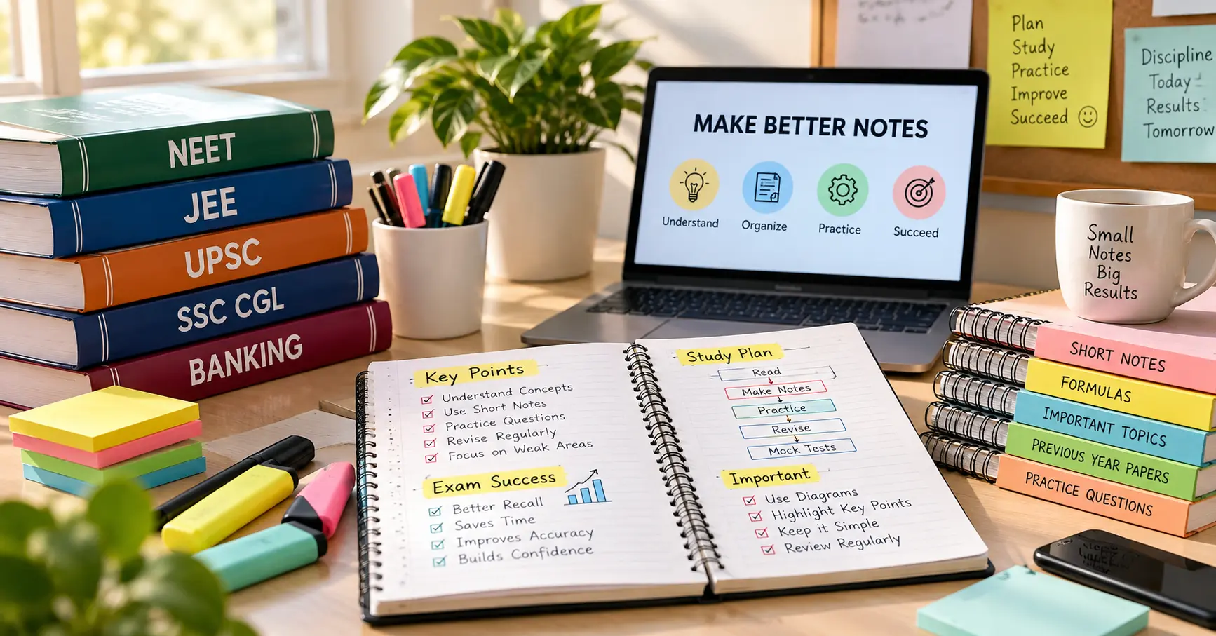 Cover image for How to Make Effective Notes for Competitive Exams (NEET, JEE, UPSC, SSC CGL & Banking)